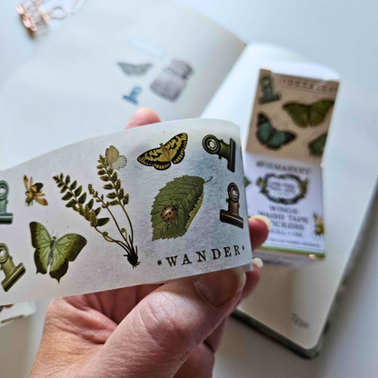 Nature Study Wings Washi Tape Stickers - 49 and Market-Nature Study Wings Washi Tape Stickers - 49 and Market - The Turtle Journal Kiss Cut Supplies-Rachel The Turtle Journal