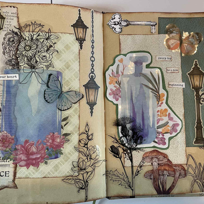 Pastel Watercolour Bottle Sticker Set - 18 pieces-Springtime in a Bottle: Pastel Watercolour Floral Sticker Set Blue Glass 18 pieces-Rachel The Turtle Journal