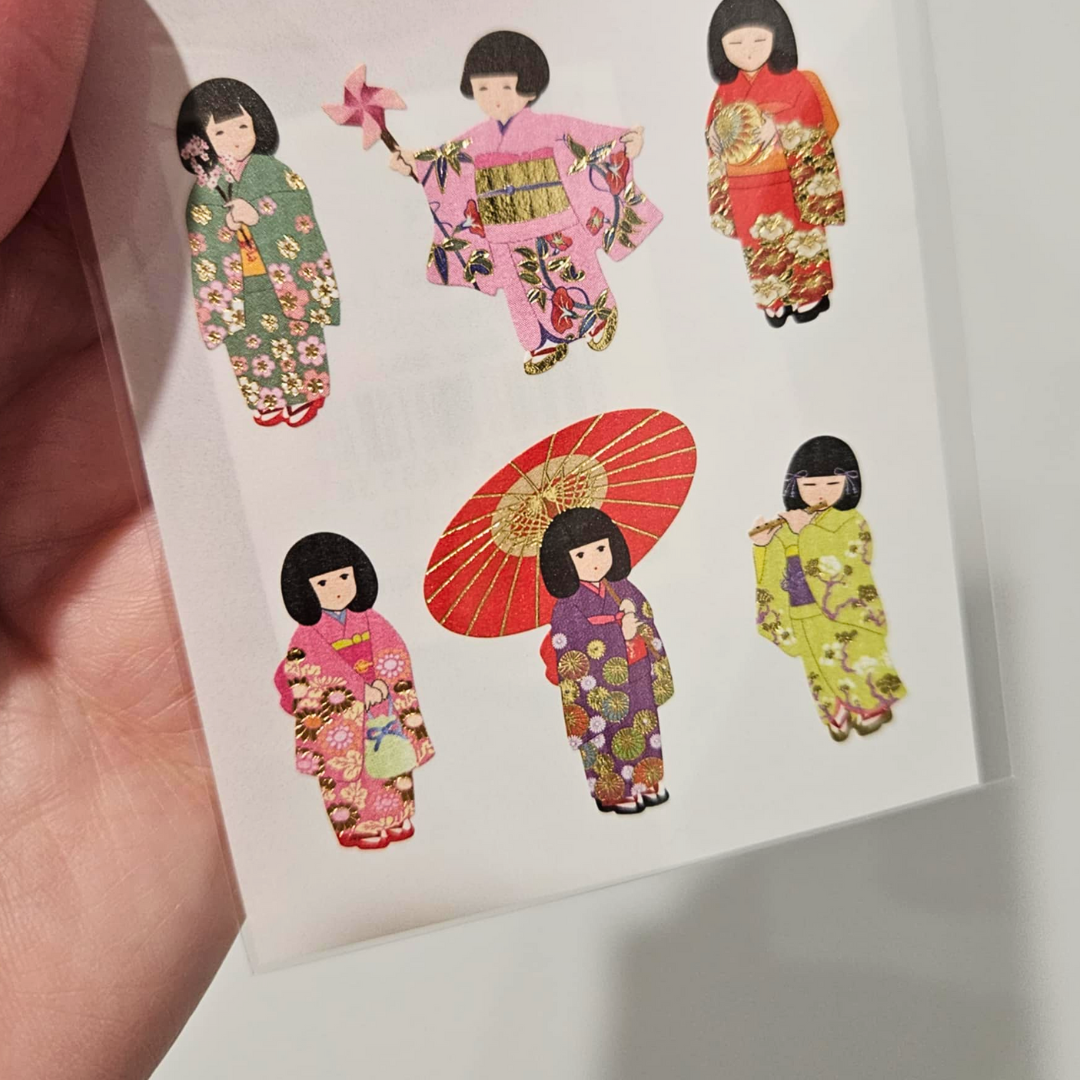 Geisha Girl Stickers - Okuyama & Co. From Japan-Geisha Girl Stickers - Okuyama & Co. From Japan - The Turtle Journal-Rachel The Turtle Journal