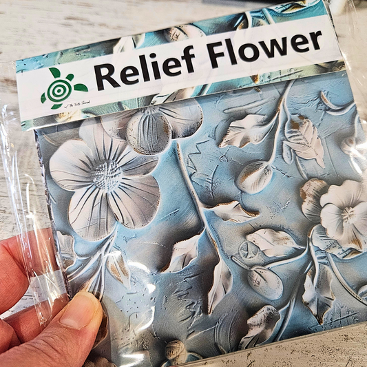 5x5 inch Relief Flower Background Sticker Sheet Set (12 piece)