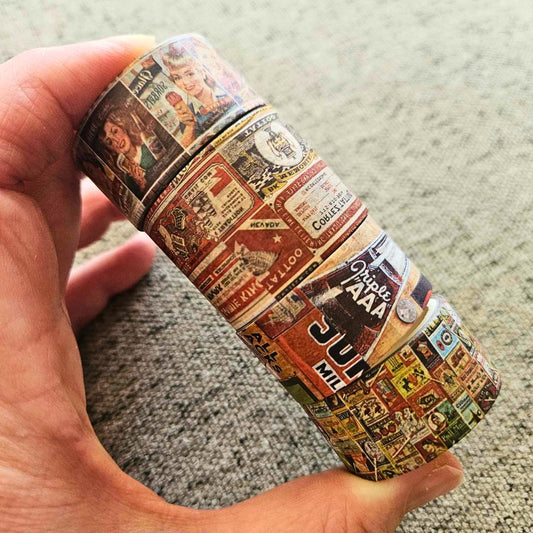 Retro Cafe 1950s Washi Tape Set (4 rolls)-Retro Cafe 1950s Washi Tape Set (4 rolls) Salon Advertisements Billboards Vintage Life Australian Journaling Supplies Adelaide Stickers Planner Journaling Japanese stationery-Rachel The Turtle Journal