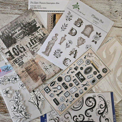 Turtle Treasure Box *ONE OFF PREVIOUS BOX*-August: The Greyscale Box-Rachel The Turtle Journal