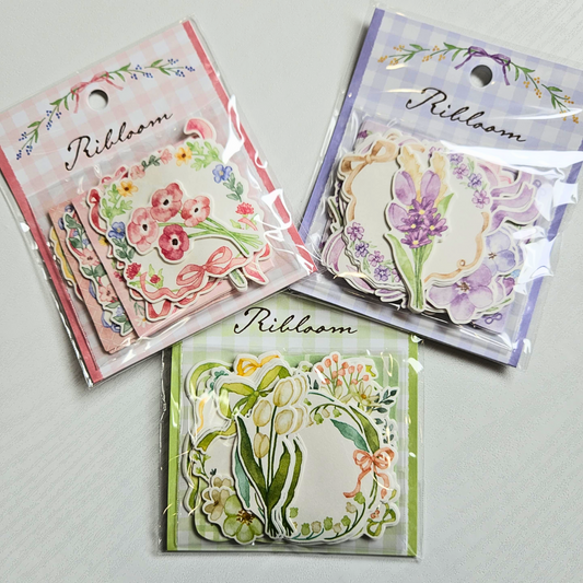 Ribloom Sticker Sets (40 piece) Mind Wave From Japan-Ribloom Sticker Sets (40 piece) Mind Wave From Japan - The Turtle Journal Spring Summer Imported Japanese Stationery-Rachel The Turtle Journal