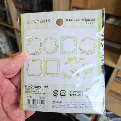 Ribloom Sticker Sets (40 piece) Mind Wave From Japan-Ribloom Sticker Sets (40 piece) Mind Wave From Japan - The Turtle Journal Spring Summer Imported Japanese Stationery-Rachel The Turtle Journal