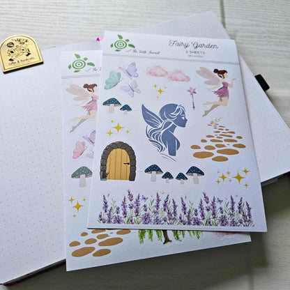Fairy Garden Matte Sticker Set (2 sheets) - The Turtle Journal-Fairy Garden Matte Sticker Set (2 sheets) - The Turtle Journal Journaling Supplies-Rachel The Turtle Journal