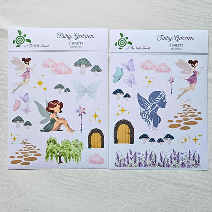 Fairy Garden Matte Sticker Set (2 sheets) - The Turtle Journal-Fairy Garden Matte Sticker Set (2 sheets) - The Turtle Journal Journaling Supplies-Rachel The Turtle Journal