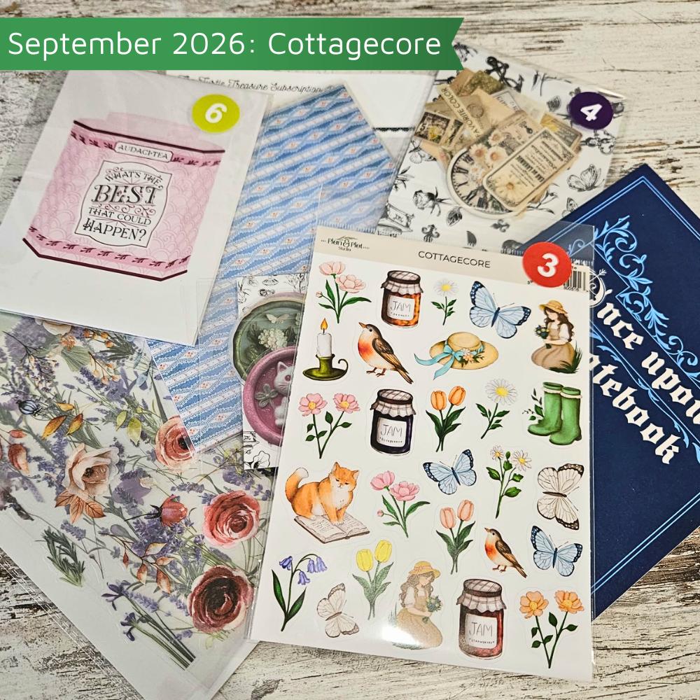 Turtle Treasure Box Subscription Kit - a themed box every month-Papers Stickers Subscription Kit Box Monthly Craft Mystery Australia Paper Crafters-Rachel The Turtle Journal