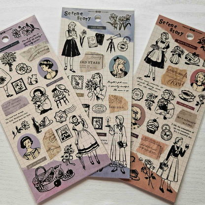 Serene Story Sticker Sheet - Mind Wave From Japan-Serene Story Sticker Sheet - Mind Wave From Japan - The Turtle Journal-Rachel The Turtle Journal