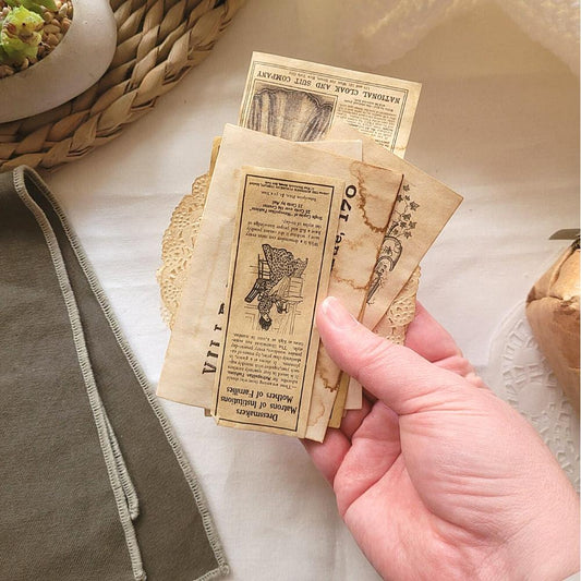 Mini Aged Ephemera Pieces - 35 piece-Papercraft Supplies Mini Aged Ephemera Pieces - 35 piece Scrapbooking Australia-Rachel The Turtle Journal