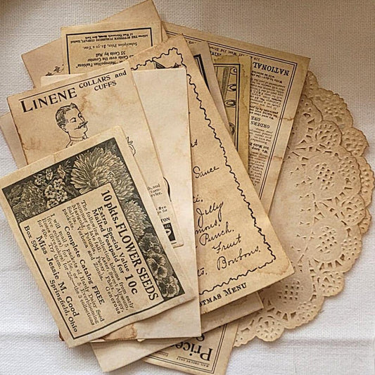 Mini Aged Ephemera Pieces - 35 piece-Papercraft Supplies Mini Aged Ephemera Pieces - 35 piece Scrapbooking Australia-Rachel The Turtle Journal