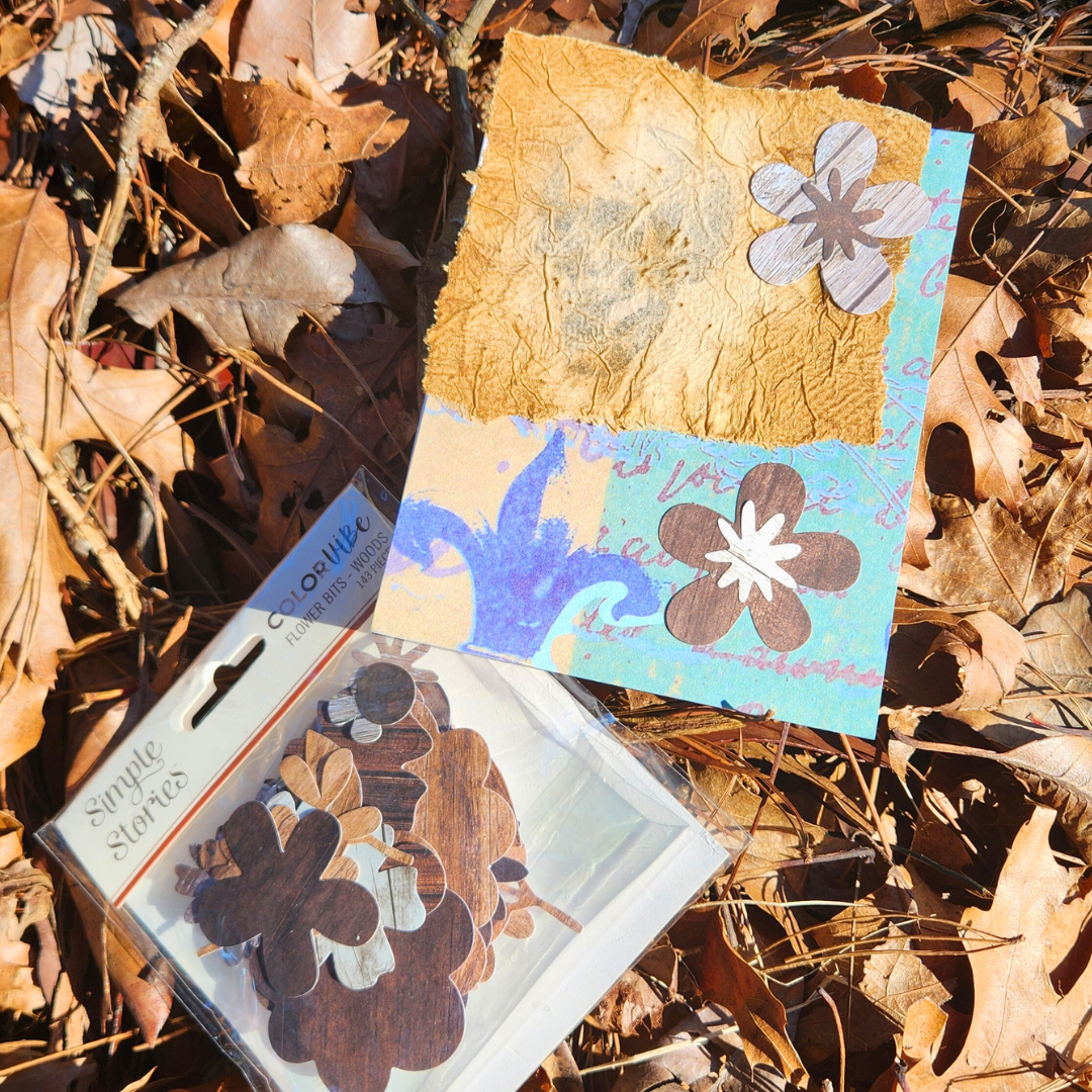 Simple Stories Colour Vibe Cardstock Wood-Look Flower Pieces-Simple Stories Colour Vibe Cardstock Wood-Look Flower Pieces - The Turtle Journal-Rachel The Turtle Journal