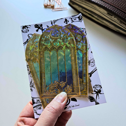 Stained Glass Window Sticker Set (5 piece)-Stained Glass Window Sticker Set (5 piece) - The Turtle Journal PET Durable Scrapbooking Journaling Supplies-Rachel The Turtle Journal