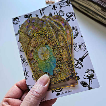Stained Glass Window Sticker Set (5 piece)-Stained Glass Window Sticker Set (5 piece) - The Turtle Journal PET Durable Scrapbooking Journaling Supplies-Rachel The Turtle Journal