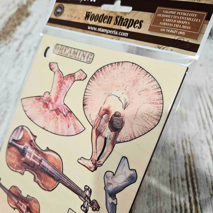Clearance: Stamperia Ballerina Chipboard Embellishments-Perforated Postage Stamp Washi Tape ARToptions Spice - Aussie Paper Crafting - The Turtle Journal-Rachel The Turtle Journal