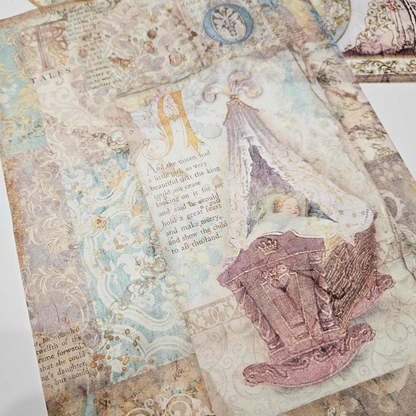 A4 Aurora Decoupage Rice Papers - Sleeping Beauty Stamperia-Cradle-A4 Aurora Decoupage Rice Papers - Sleeping Beauty Stamperia - The Turtle Journal Scrapbooking Paper Crafting Journaling Supplies Patterned Papers-Rachel The Turtle Journal
