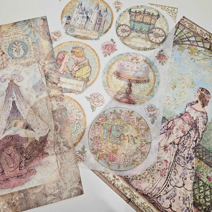 A4 Aurora Decoupage Rice Papers - Sleeping Beauty Stamperia-A4 Aurora Decoupage Rice Papers - Sleeping Beauty Stamperia - The Turtle Journal Scrapbooking Paper Crafting Journaling Supplies Patterned Papers-Rachel The Turtle Journal