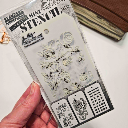 Mini Stencils 3 Pack - Tim Holtz Layering Stampers Anonymous Ranger-Mini Stencils Layering Set of 3 - Tim Holtz Stampers Anonymous Ranger # Set 53 - Aussie Paper Crafting - The Turtle Journal-Rachel The Turtle Journal