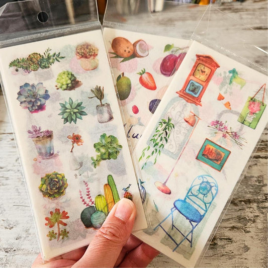 Journaling Washi Stickers - Sets (6 sheets per pack)-Rachel The Turtle Journal