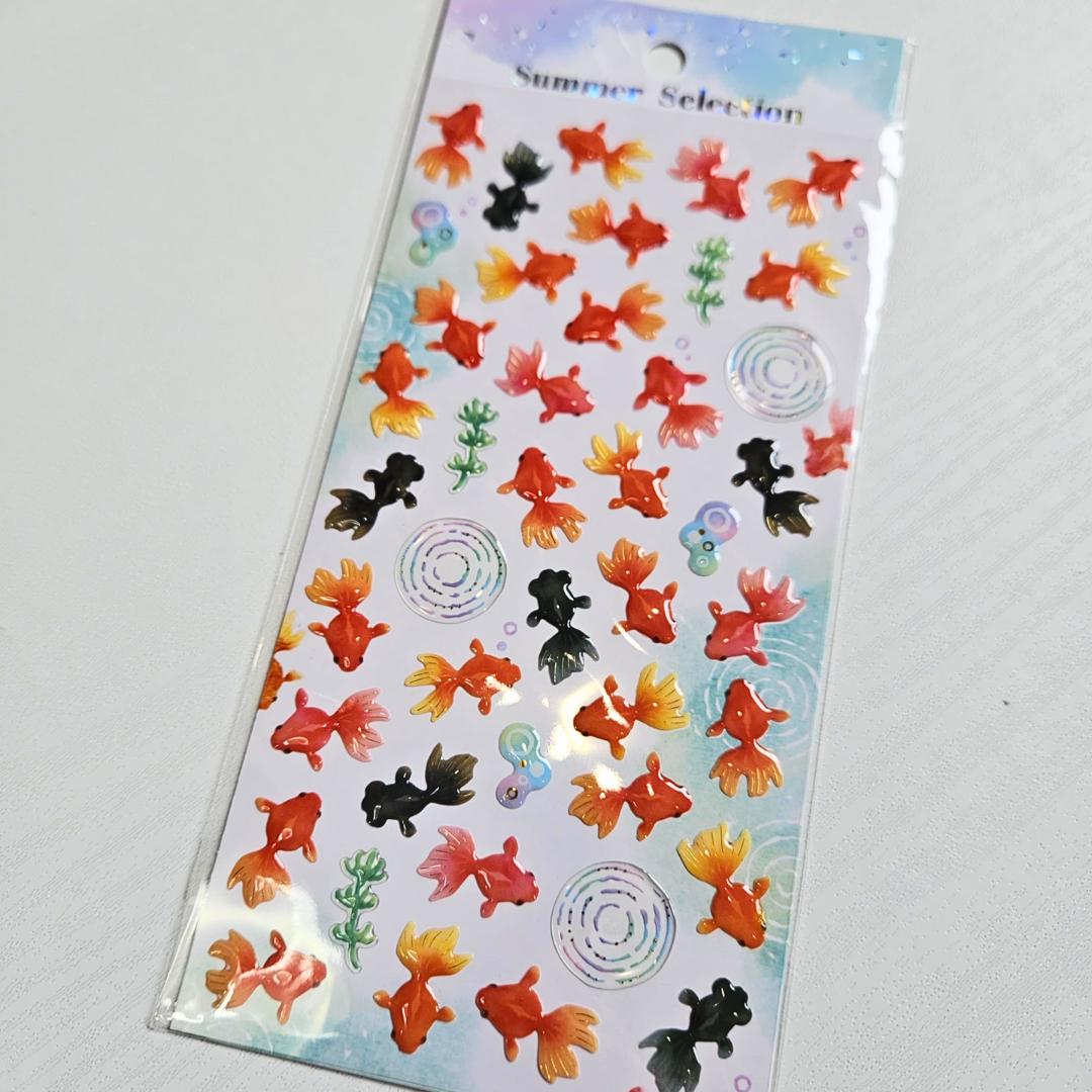 Summer Selection Koi Sticker Sheet - Mind Wave From Japan-Summer Selection Koi Sticker Sheet - Mind Wave From Japan - The Turtle Journal Japanese Stationery-Rachel The Turtle Journal