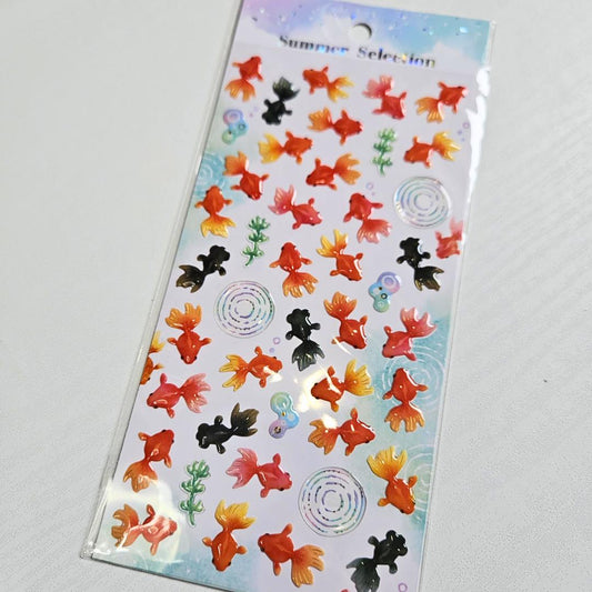 Summer Selection Koi Sticker Sheet - Mind Wave From Japan-Summer Selection Koi Sticker Sheet - Mind Wave From Japan - The Turtle Journal Japanese Stationery-Rachel The Turtle Journal