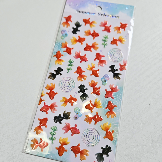 Summer Selection Koi Sticker Sheet - Mind Wave From Japan-Summer Selection Koi Sticker Sheet - Mind Wave From Japan - The Turtle Journal Japanese Stationery-Rachel The Turtle Journal
