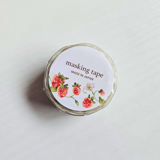 Summer Strawberry Washi Tape (5m roll) - Mind Wave From Japan-Summer Strawberry Washi Tape (5m roll) - Mind Wave From Japan - The Turtle Journal Japanese Stationery-Rachel The Turtle Journal