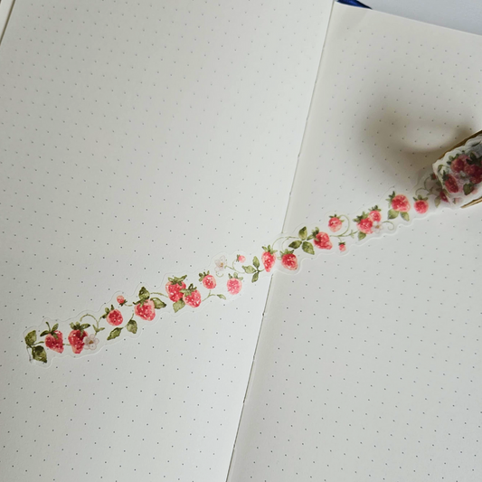 Summer Strawberry Washi Tape (5m roll) - Mind Wave From Japan-Summer Strawberry Washi Tape (5m roll) - Mind Wave From Japan - The Turtle Journal Japanese Stationery-Rachel The Turtle Journal