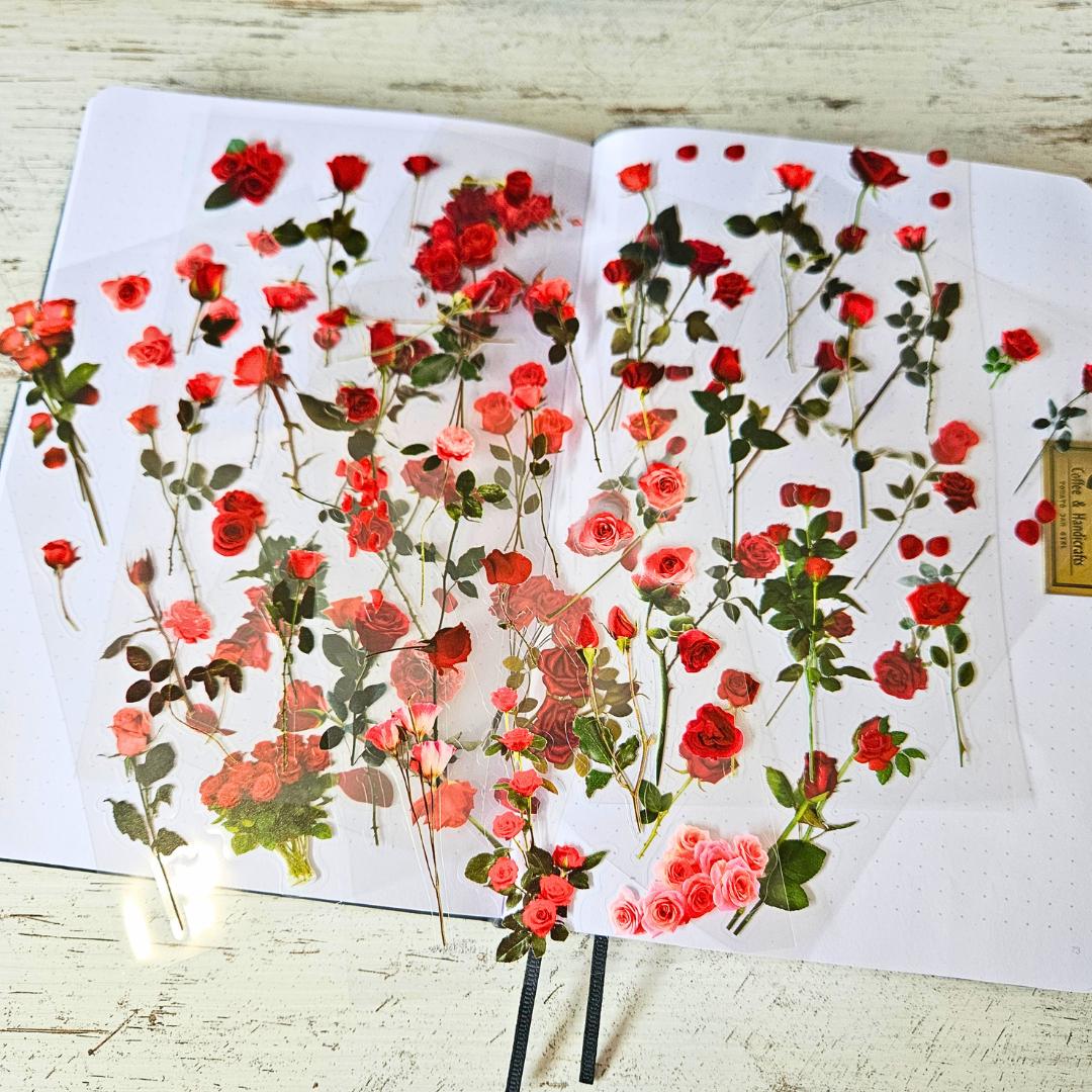 Flower Fields Sticker Sheet Sets (5 kiss cut sheets)-Rachel The Turtle Journal