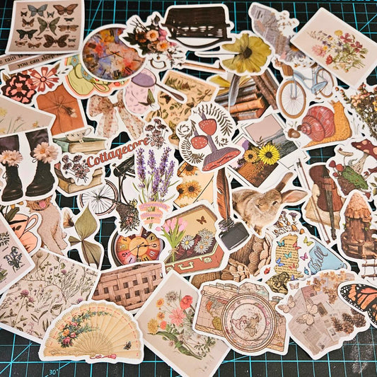 The Quiet Life Satin Paper Sticker Set (45 pieces)-Rachel The Turtle Journal