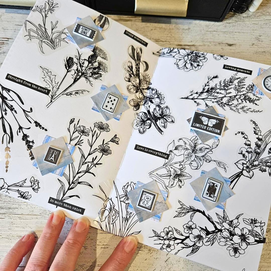 Transparent Botanical Stickers - 15 pieces-PET Sticker Set Transparent Floral Supplies Journal Scrapbooking Australia-Rachel The Turtle Journal