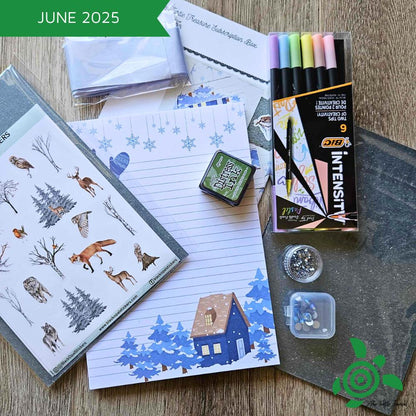 Turtle Treasure Box Subscription-Papers Stickers Subscription Kit Box Monthly Craft Mystery Australia Paper Crafters-Rachel The Turtle Journal