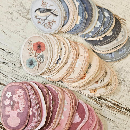 Vintage Bloom Cameo Sticker Sets (40 piece)