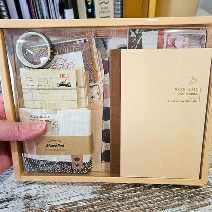 Vintage Mail Junk Journal Gift Box w Journal (100 piece)-Rachel The Turtle Journal