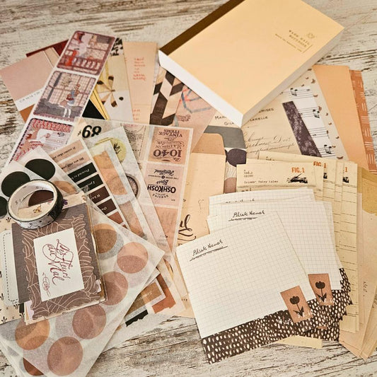 Vintage Mail Junk Journal Gift Box w Journal (100 piece)-Rachel The Turtle Journal