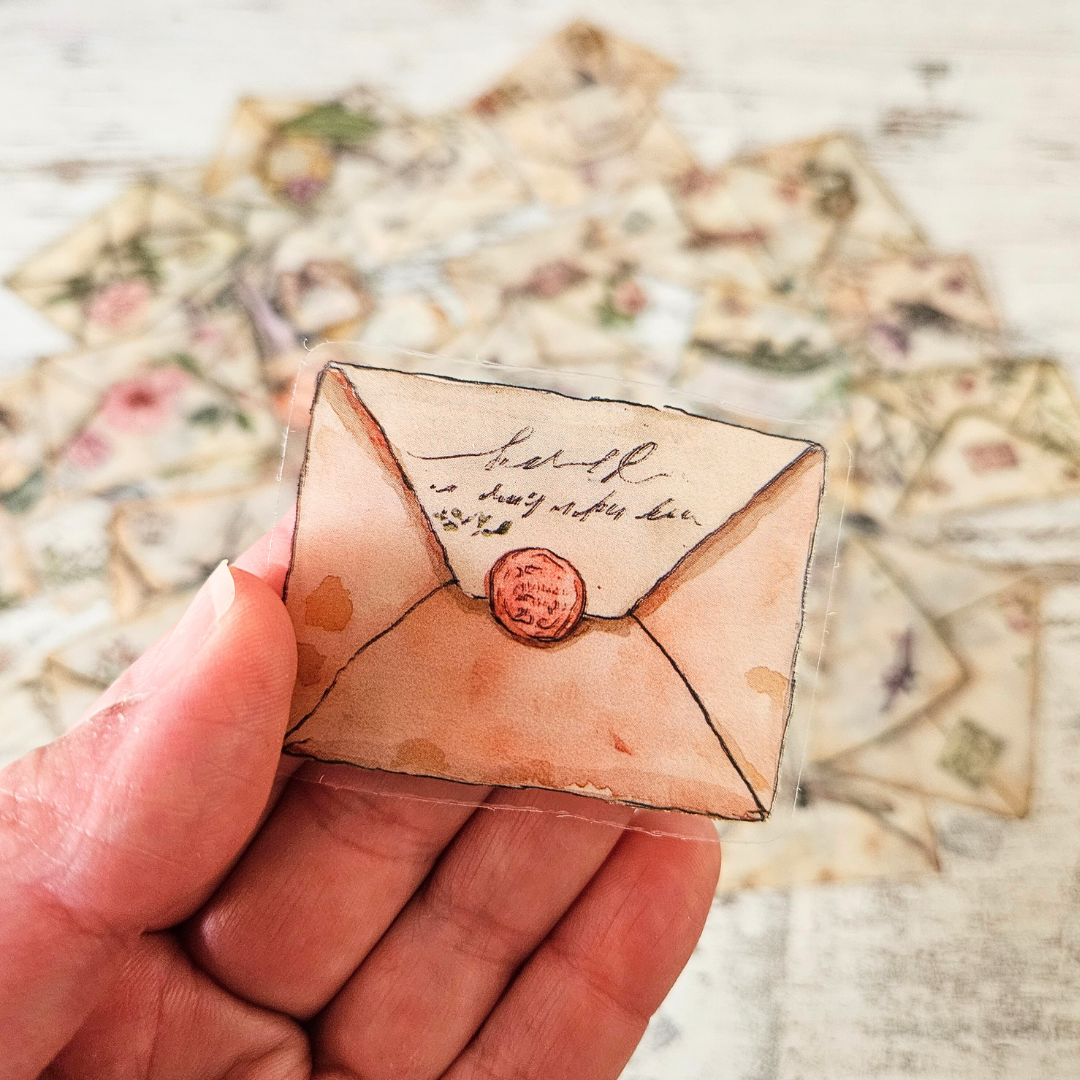 Vintage Envelopes PET Sticker Set (40 pack)-Rachel The Turtle Journal