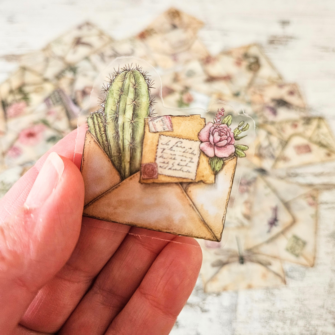 Vintage Envelopes PET Sticker Set (40 pack)-Rachel The Turtle Journal