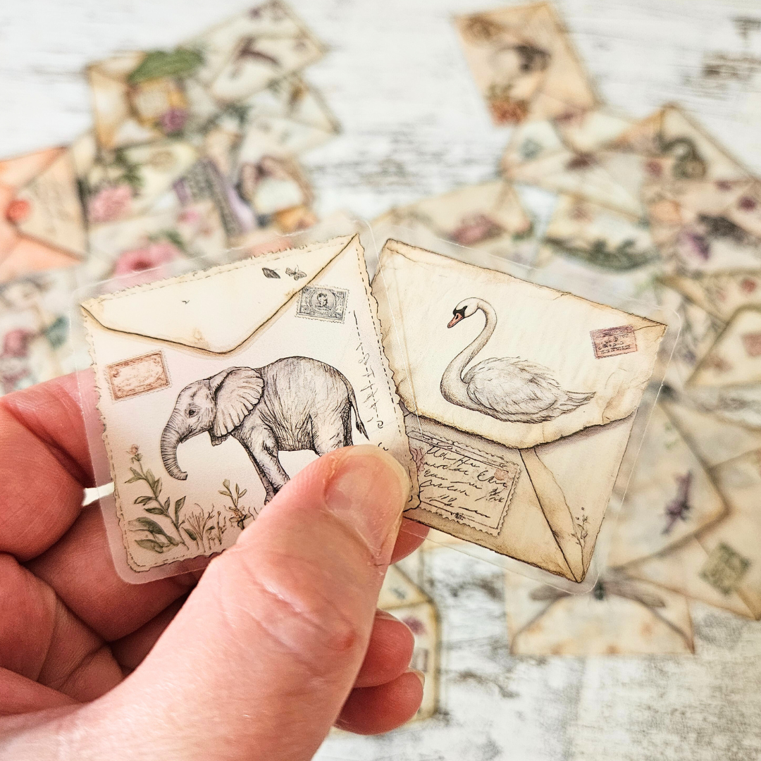 Vintage Envelopes PET Sticker Set (40 pack)-Rachel The Turtle Journal