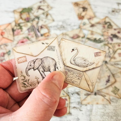 Vintage Envelopes PET Sticker Set (40 pack)-Rachel The Turtle Journal