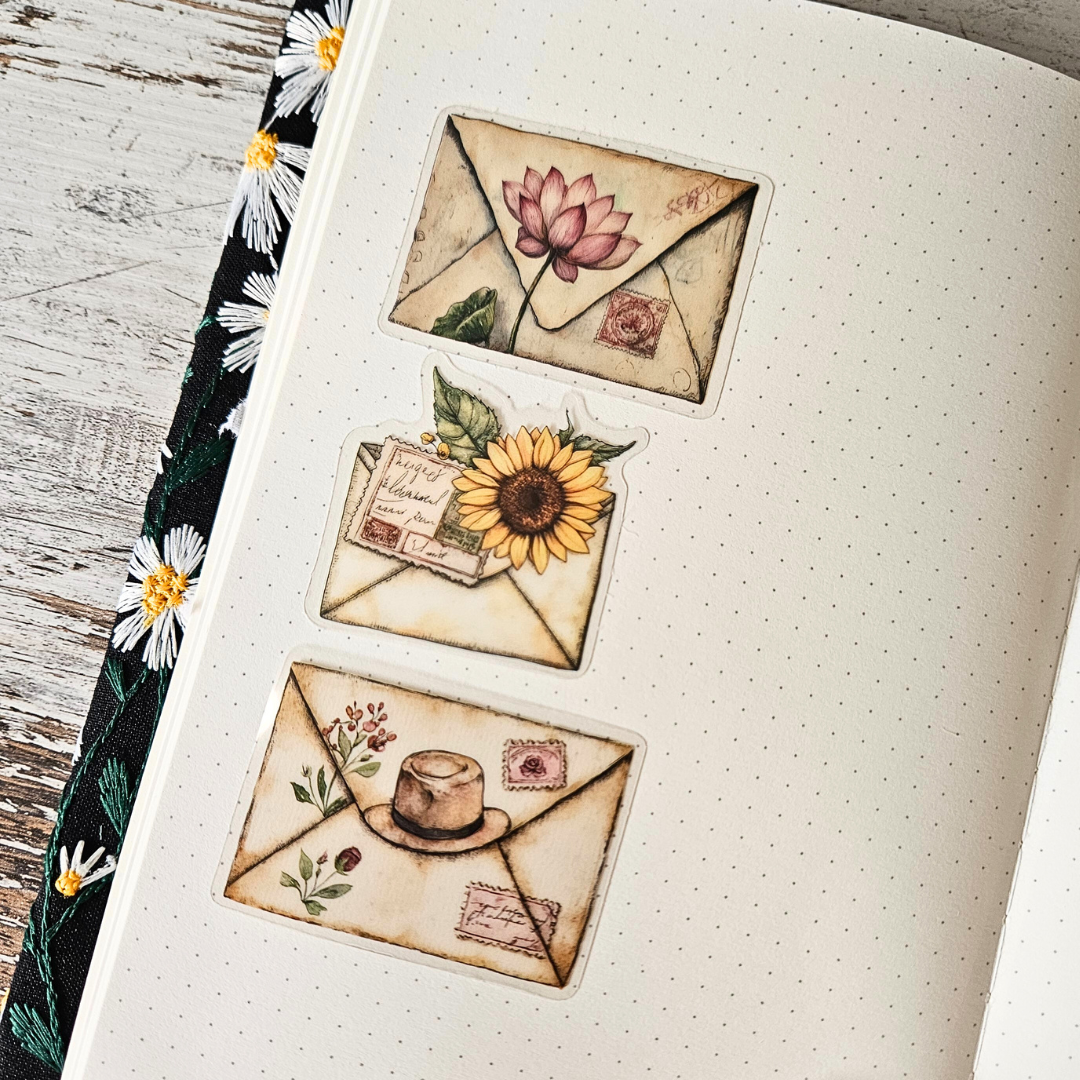 Vintage Envelopes PET Sticker Set (40 pack)-Rachel The Turtle Journal