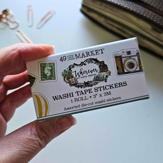 Wherever Wide Washi Tape Stickers - 49 and Market-Wherever Wide Washi Tape Stickers - 49 and Market - The Turtle Journal Kiss Cut Supplies-Rachel The Turtle Journal