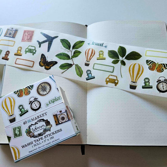 Wherever Wide Washi Tape Stickers - 49 and Market-Wherever Wide Washi Tape Stickers - 49 and Market - The Turtle Journal Kiss Cut Supplies-Rachel The Turtle Journal