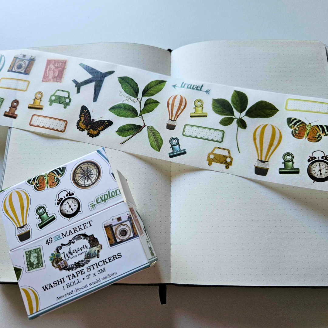 Wherever Wide Washi Tape Stickers - 49 and Market