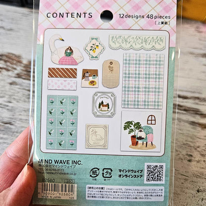 Yori Dori Sticker Set (48 piece) - Mind Wave From Japan-Yori Dori Sticker Set (48 piece) - Mind Wave From Japan - The Turtle Journal Japanese Stationery-Rachel The Turtle Journal