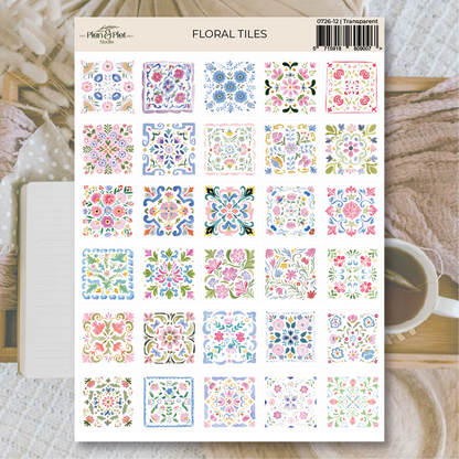 Floral Tiles Sticker Sheet Set - Plan & Plot Studio