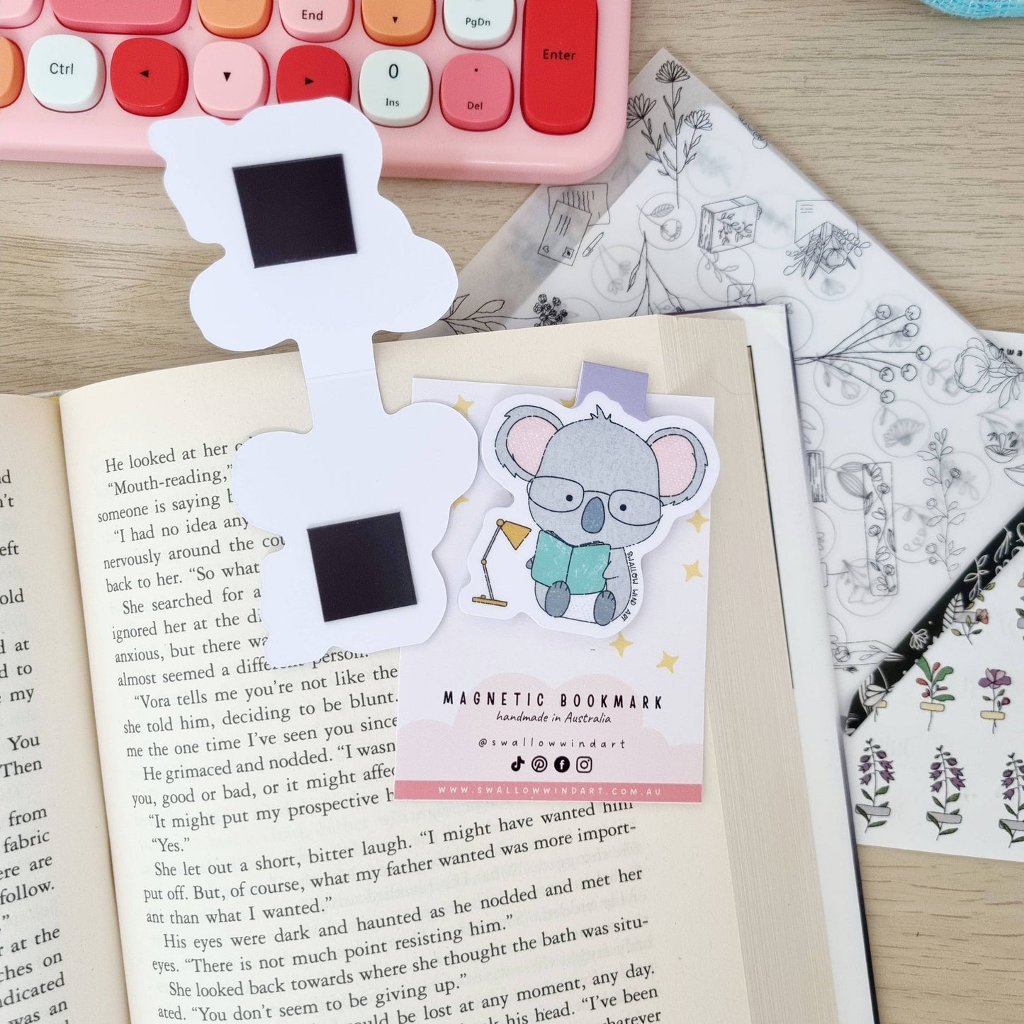 Magnetic Bookmark - Koala Study Buddy (1 piece) Swallow Wind Art