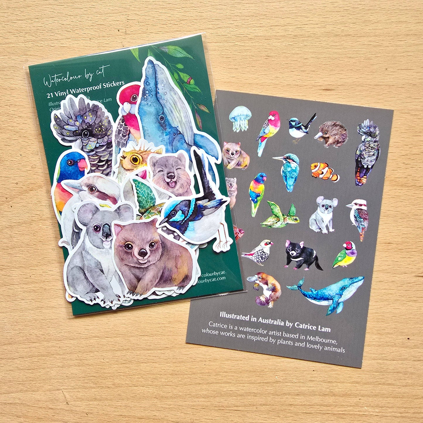 Australian Animals Vinyl Sticker Pack – 21 pcs-Rachel The Turtle Journal