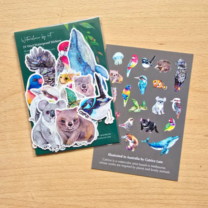 Australian Animals Vinyl Sticker Pack – 21 pcs-Rachel The Turtle Journal