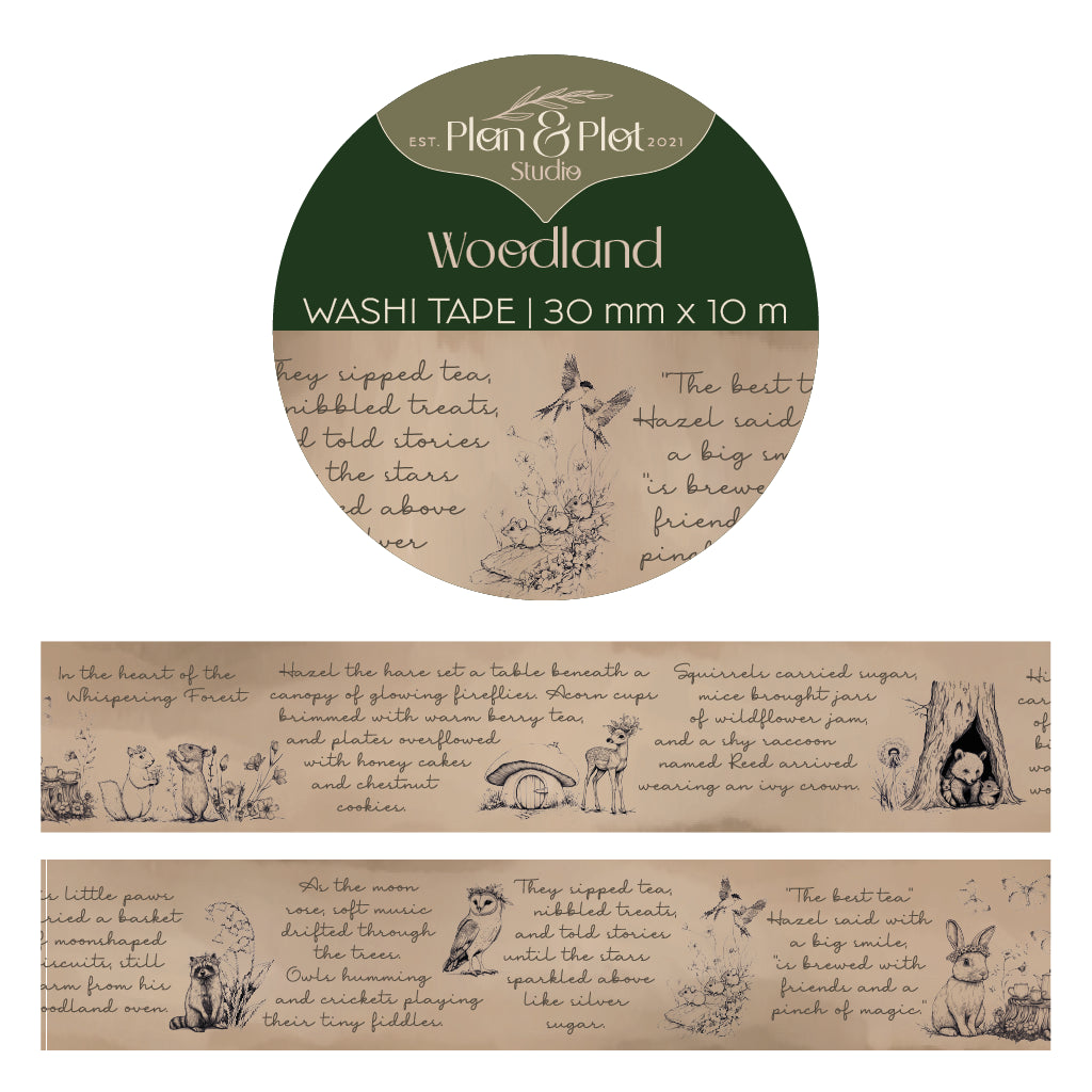 Woodland Washi tape - Plan & Plot Studio (10m)