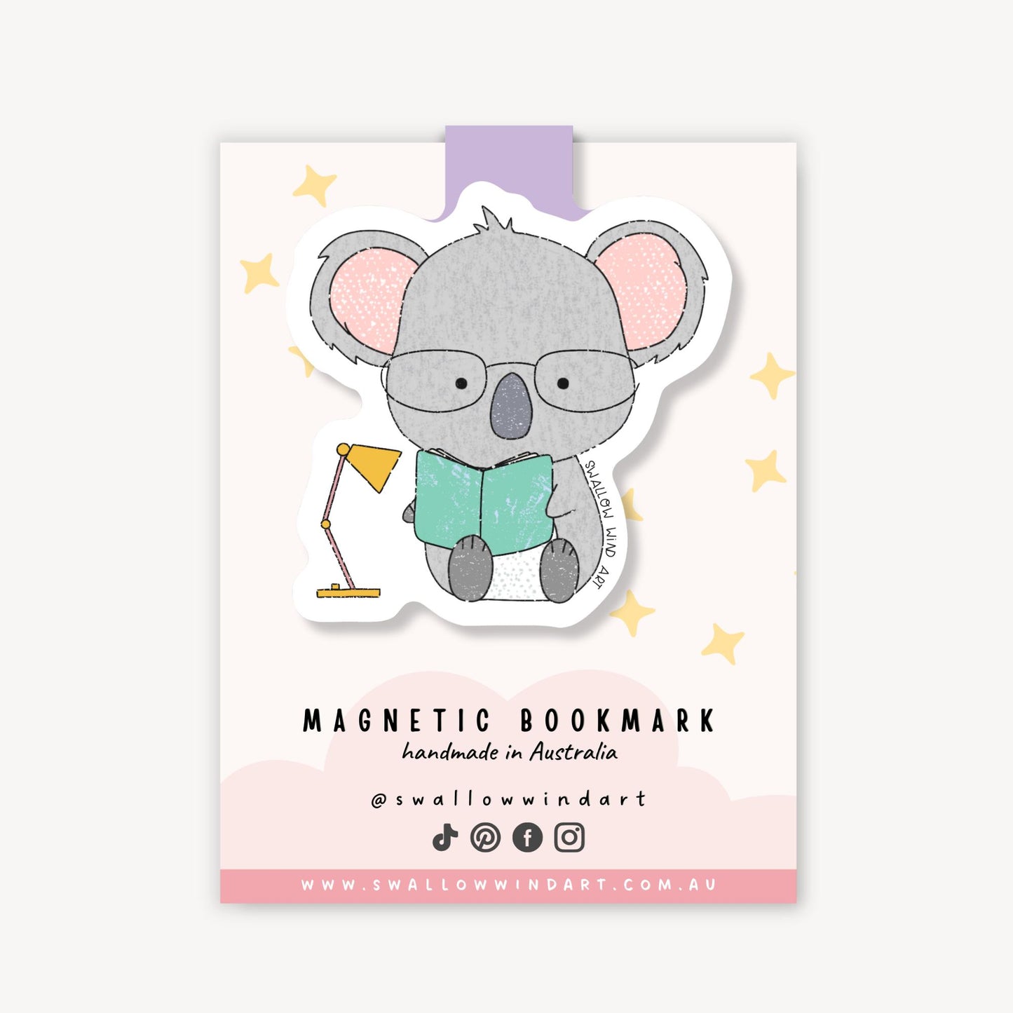 Magnetic Bookmark - Koala Study Buddy (1 piece) Swallow Wind Art