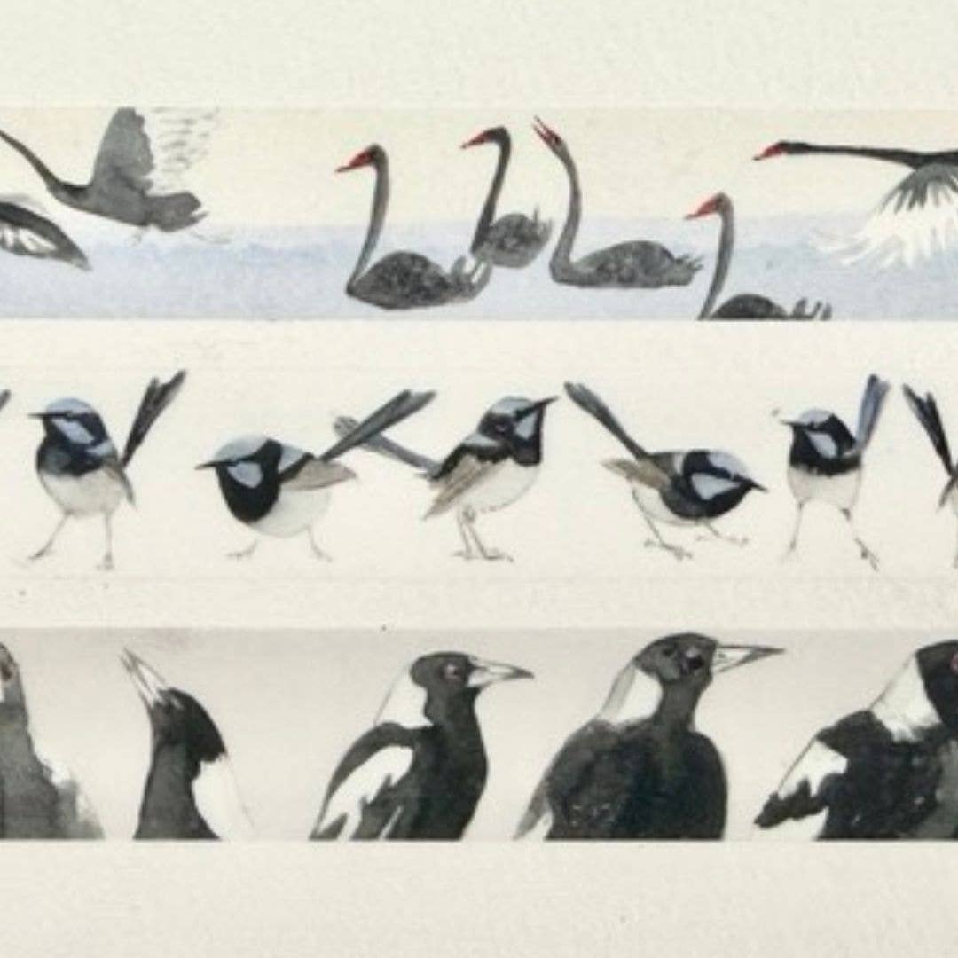 Magpies Washi (15mm width) 10m roll - Bridget Farmer